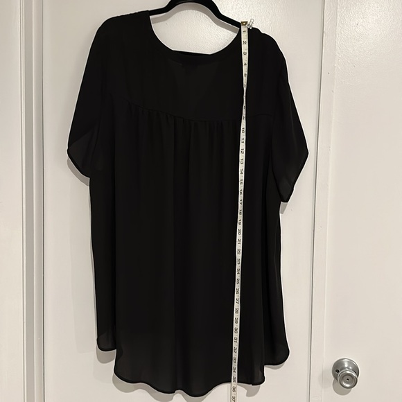 Torrid 4X Harper Georgette Black Blouse Short Sleeves - Picture 5 of 7